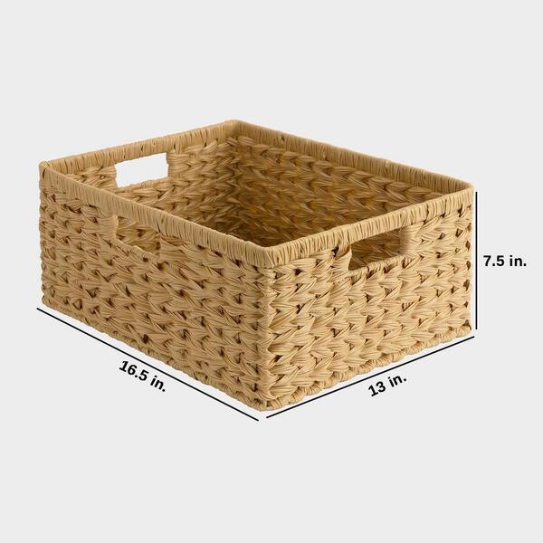 Brown 16.5 in. x 7.5 in. Polypropylene Decorative Basket with