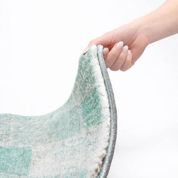 Dream Shag Premium Machine Washable Abstract ADS631 Aqua 10 ft. x 14 ft. Area Rug