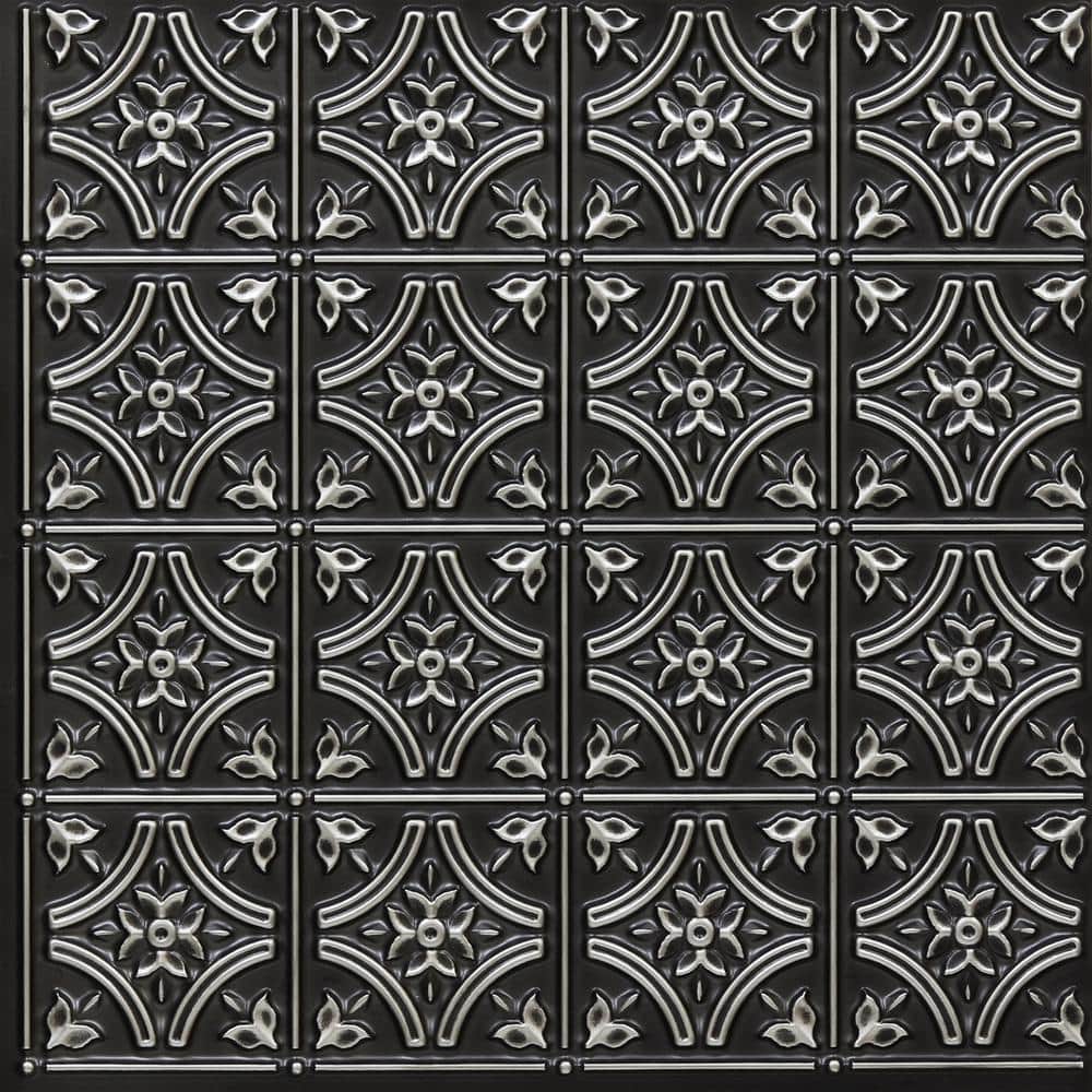 Lover's Knot PVC Ceiling Tile 2x2 Feet - Antique Copper Glue-Up Tile Covers 40 Sq Ft