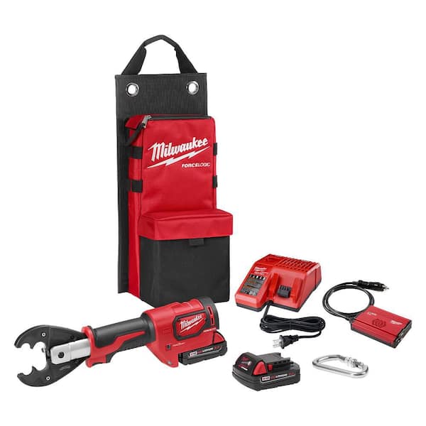 M18 18V Lithium-Ion Cordless FORCE LOGIC 6-Ton Utility Crimping Kit with D3 Grooves and Fixed O Die