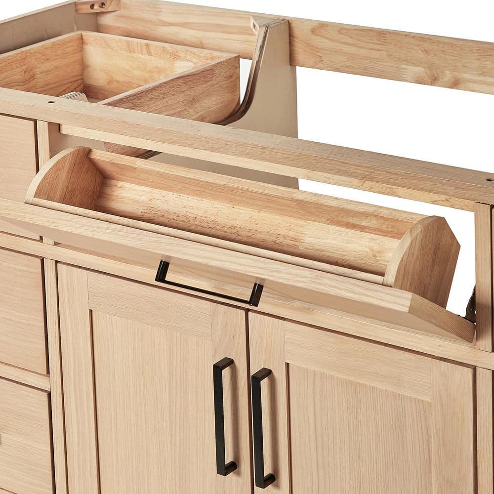 Hepburn 55" Oak Freestanding Single Sink Vanity with Quartz Top