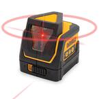 100 ft. Red Self-Leveling 360 Degree & Cross Line Laser Level with (3) AAA Batteries & Case
