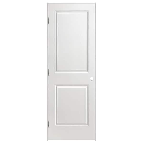 Masonite 28 in. x 80 in. 2 Panel Square Top Right-Handed Hollow-Core Smooth Primed Composite Single Prehung Interior Door