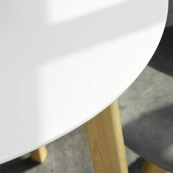 Modern 32 in. White Round Wood MDF Table Top Pedestal Dining Table SEATS 2