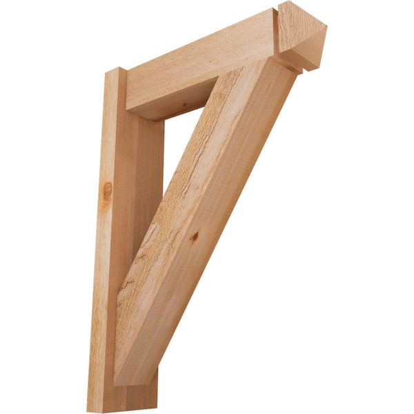 Ekena Millwork 6 in. x 30 in. x 22 in. Western Red Cedar Traditional Arts and Crafts Rough Sawn Outlooker