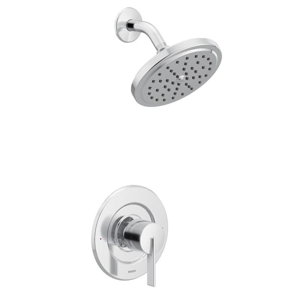 MOEN Cia Posi-Temp Rain Shower 1-Handle with Eco-Performance Shower Only Faucet Trim Kit in Chrome (Valve Sold Separately)