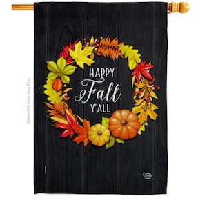 28 in. x 40 in. Fall Wreath Fall House Flag Double-Sided Decorative Vertical Flags