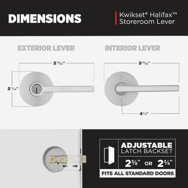 Kwikset Halifax Satin Chrome Keyed Storeroom Round Door Handle UL