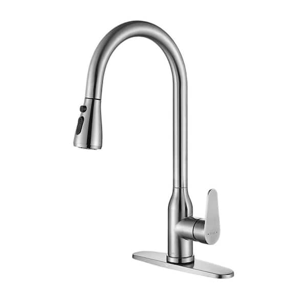 1-Piece Stainless Steel Touch Faucet in Brushed Nickel, Smart Kitchen Sink Faucet with Pull Down Sprayer