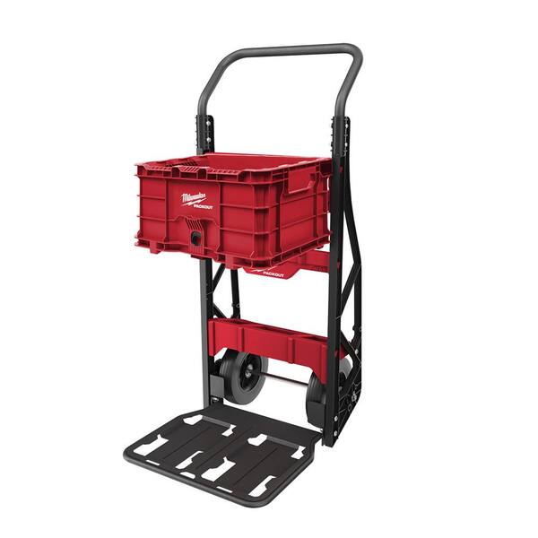 Milwaukee PACKOUT 20 in. 2 Wheel Utility Cart with 3 PACKOUT Tool Storage Crates 48 22 8415 48 22 8440x3 The Home Depot