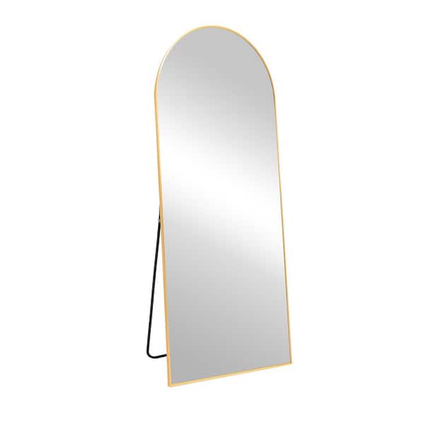 Seafuloy 24 in. W x 71 in. H Arched Full Length Mirror Gold Large Floor Mirror with Aluminum Frame Standing Hanging or Leaning