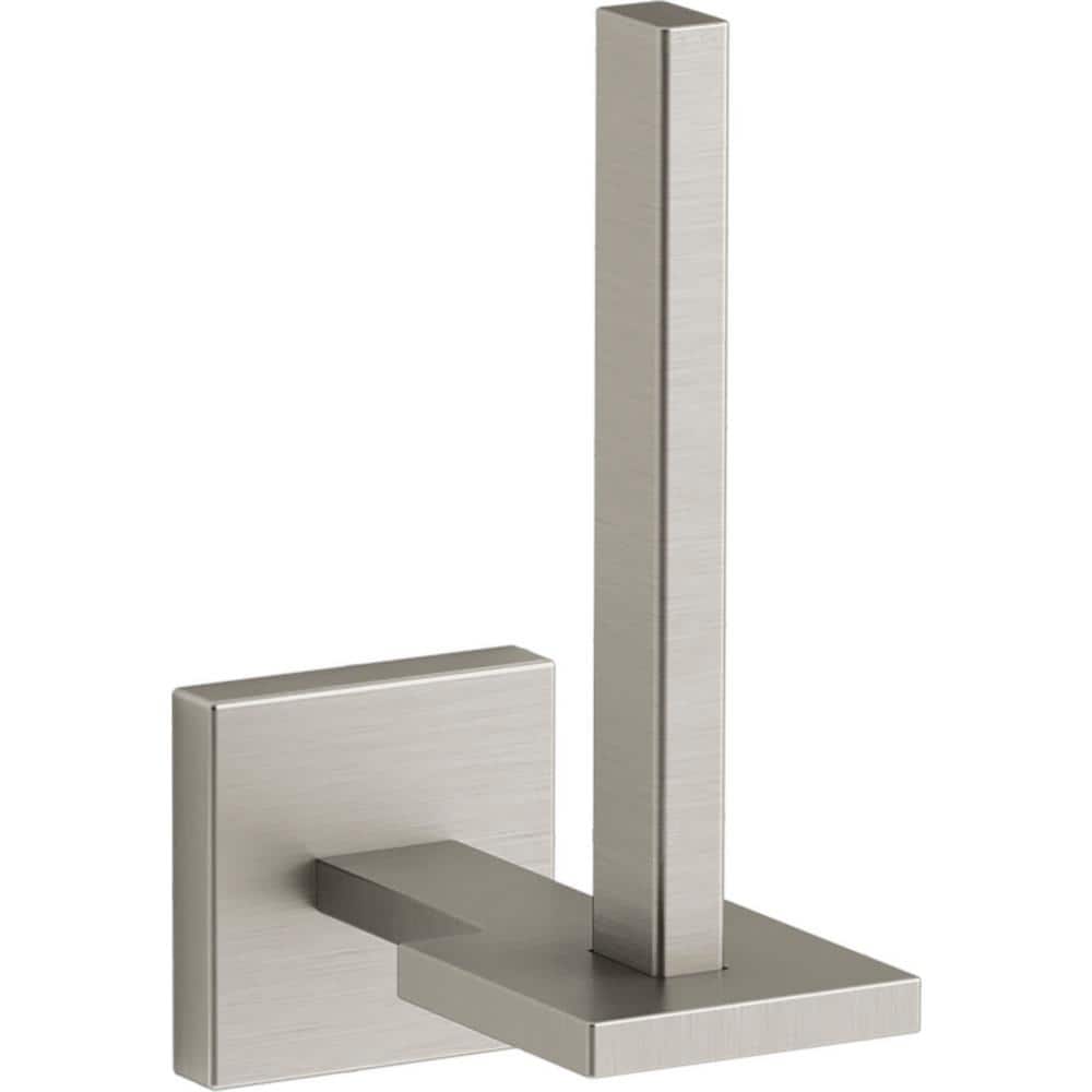KOHLER Square Vertical Toilet Paper Holder in Vibrant Brushed Nickel 23289BN The Home Depot