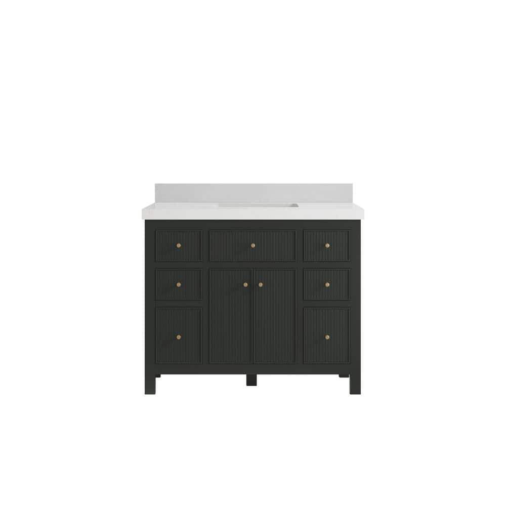 "Sonoma 42 in. W x 22 in. D x 36 in. H Single Sink Bath Vanity in Black Top with 2"" Carrara Marble Top" price history on PriceWatchPro