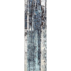 Haydee Abstract Blue 2 ft. 5 in. x 8 Runner Rug