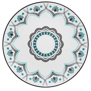 11.22 in. Coup Blue and Black Dinner Plates (Set of 12)