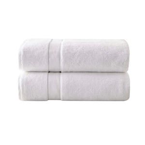 2-Piece White Cotton Bath Sheet Set, 100% Cotton Highly Absorbent and Quick Dry Extra Large Bath Towel