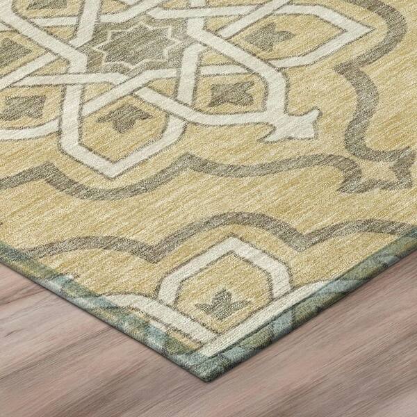 Chantille Machine Washable Indoor/Outdoor Abstract ACN3031 Turmeric 2 ft. x 7 ft. Runner Rug