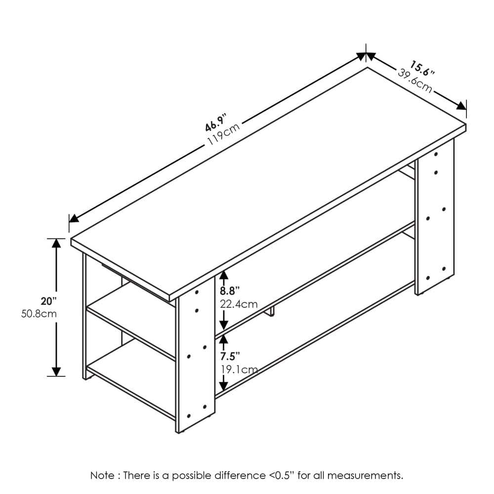 White Composite Wood TV Stand with Open Shelves for 55-Inch TVs
