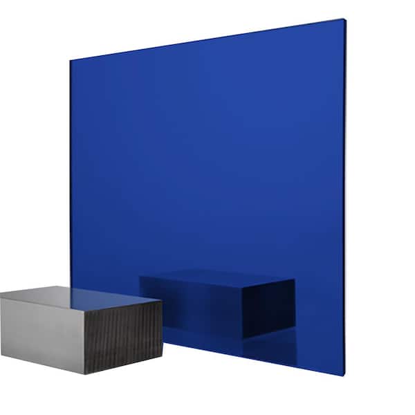 FABBACK 24 in. x 48 in. x 0.118 (1/8) in. Blue Acrylic Mirror Sheet