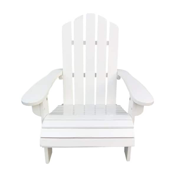 cenadinz 14.76 in. x 17. 4 in. x 23. 62 in. Small Outdoor Wood Adirondack chair in White (1-Pack)