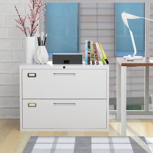 White 2 Drawer Metal Lateral File With Lock Sxb947830 The