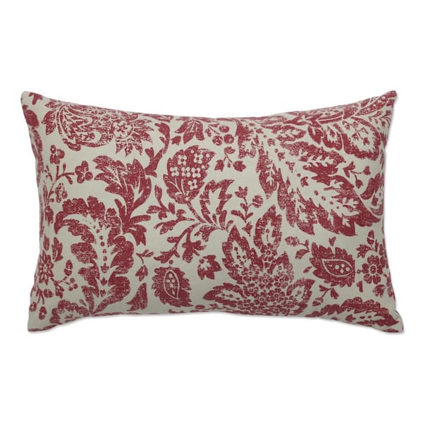 Pillow Perfect Paisley Red/Tan Fairhaven Rectangular Outdoor Lumbar Pillow