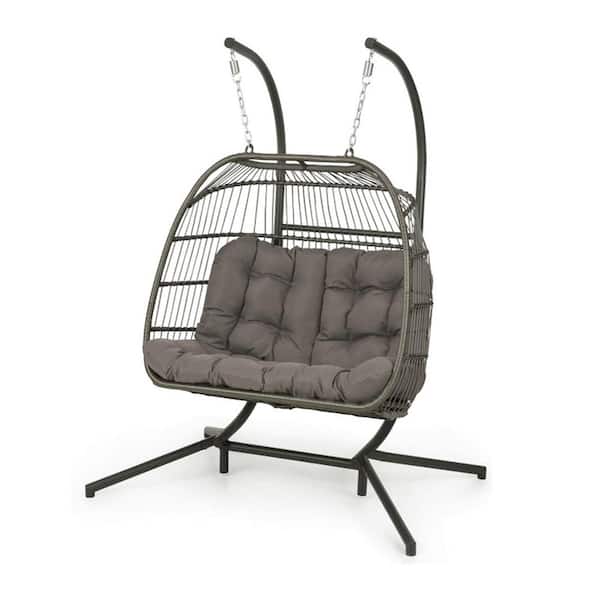 cenadinz 2-Person X-Large Double Swing Chair Wicker X-Large Double Swing Chair Wicker Hanging Egg Chair, Hanging Egg Chair