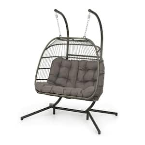 2-Person X-Large Double Swing Chair Wicker X-Large Double Swing Chair Wicker Hanging Egg Chair, Hanging Egg Chair