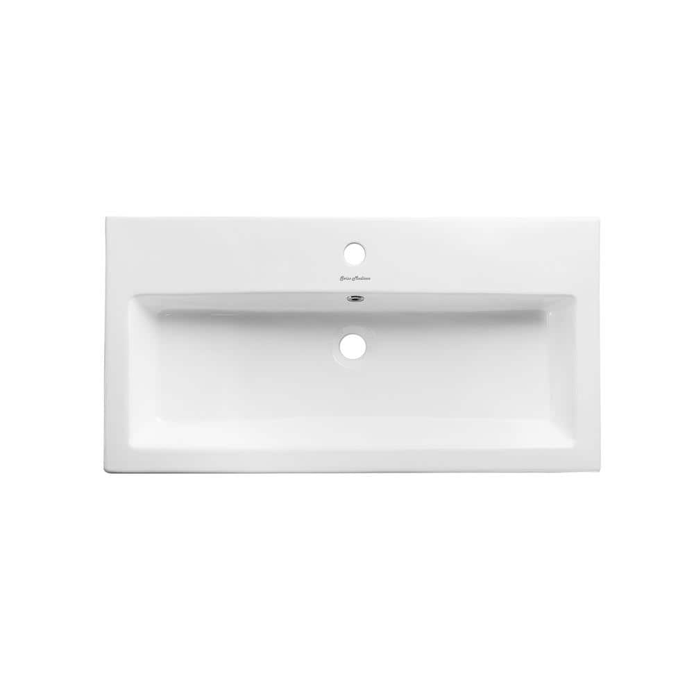 Pierre 32" Matte Black Metal Frame Freestanding Bathroom Vanity