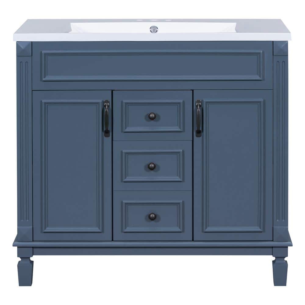 35.1 in. W. x 18.1 in. D x 34 in. H Single Sink Freestanding Bath Vanity in