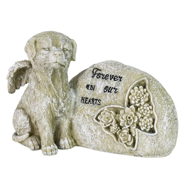Exhart Forever in Our Hearts Dog Memorial Garden Statue