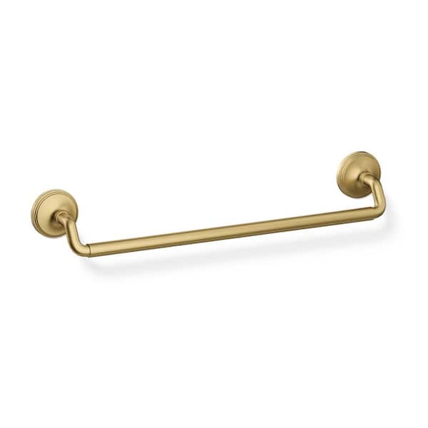 Paces 18 in. Wall Mounted Towel Bar in Vibrant Brushed Moderne Brass