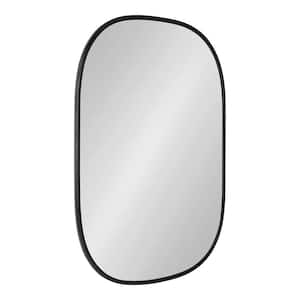 Medium Oval Black Modern Mirror (35.5 in. H x 23.75 in. W)