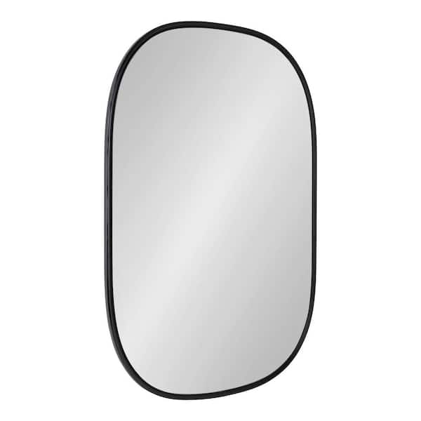 Kate and Laurel Medium Oval Black Modern Mirror (35.5 in. H x 23.75 in. W)