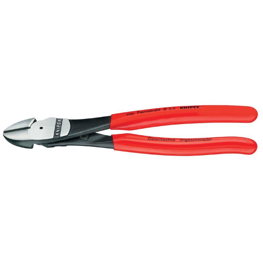 KNIPEX Heavy Duty Forged Steel 7 in. High Leverage Diagonal Cutters with 64  HRC Cutting Edge 74 01 180 - The Home Depot