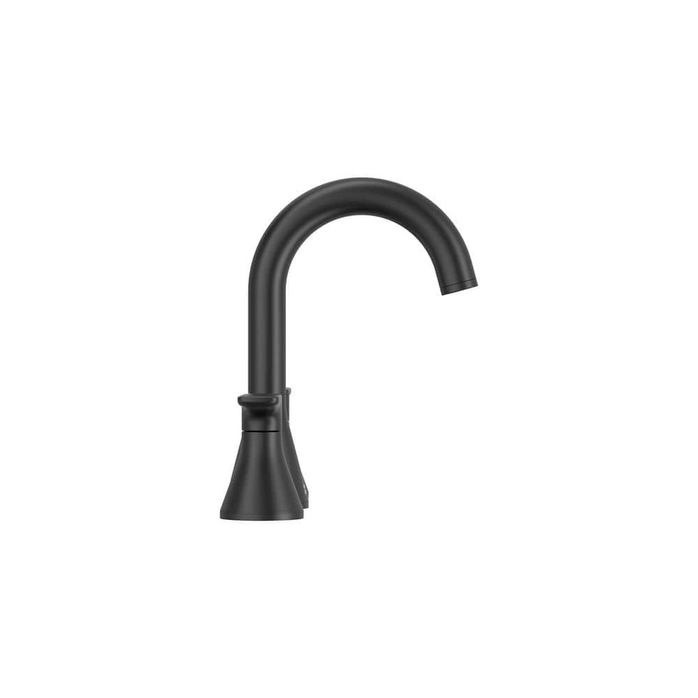 Matte Black Widespread 2-Handle Bathroom Faucet with Drain Assembly