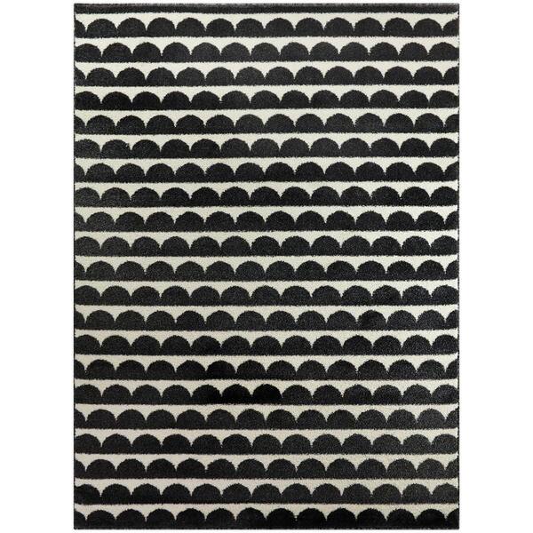 BALTA Palmer Charcoal 8 ft. x 10 ft. Modern Scale Area Rug