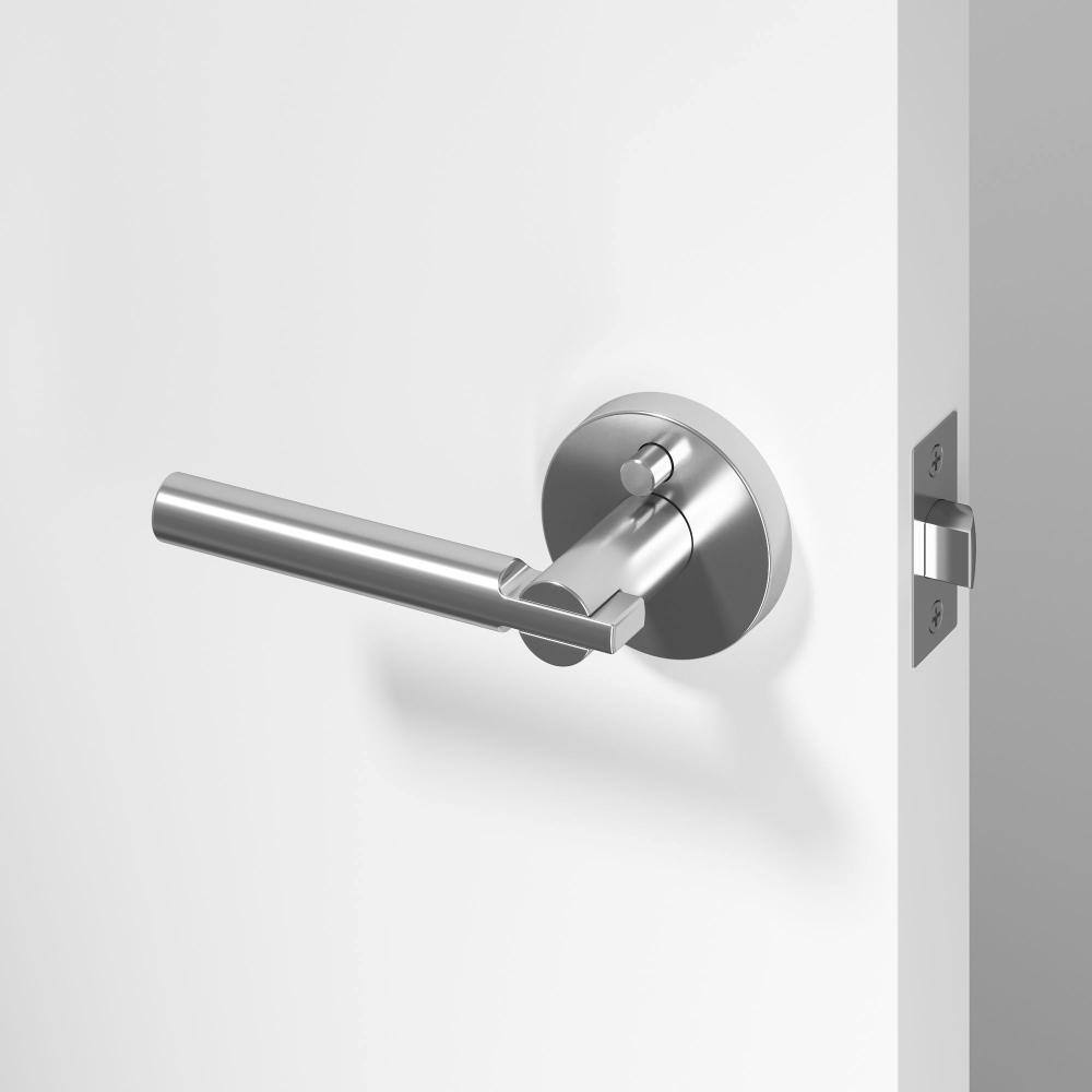 Terra Metal Chrome Privacy Bed/Bath Round Door Handle with Push Button and Round Rosette price history on PriceWatchPro