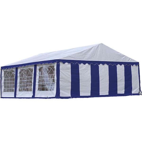 ShelterLogic 20 ft. W x 20 ft. D Enclosure Kit with Windows in White/Blue for Party Tent (Tent Sold Separately) and Fire-Rated Fabric
