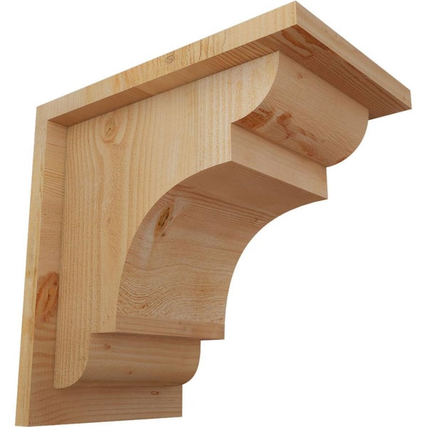 Ekena Millwork 8 in. x 12 in. x 12 in. New Brighton Rough Sawn Douglas Fir Corbel with Backplate