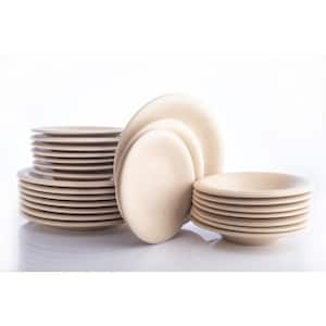 Aro 24-Piece Cream Matte Stoneware Dinnerware Set (Service for 8)