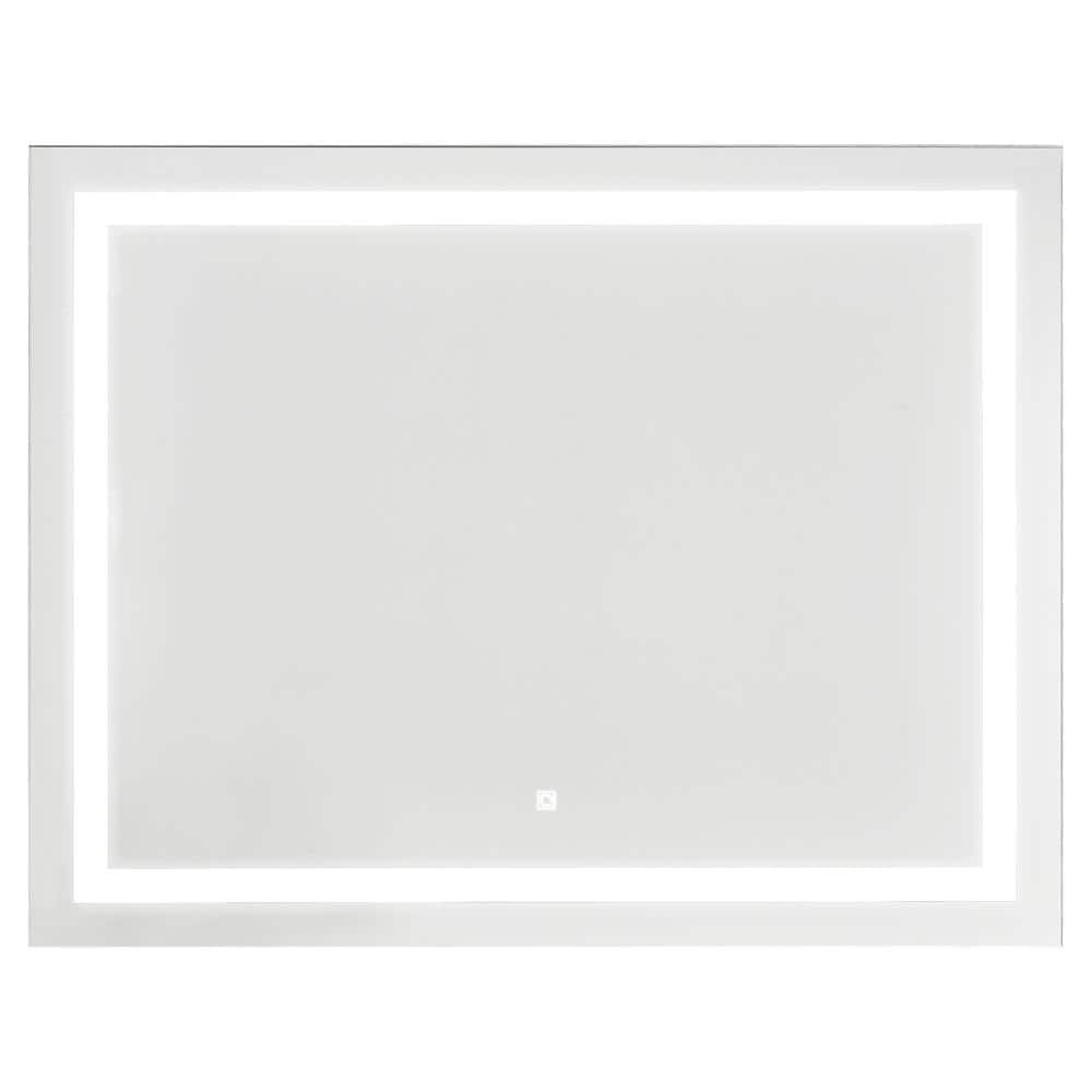 28 in. W x 36 in. H Rectangular Frameless Anti-Fog Ceiling Wall Bathroom Va