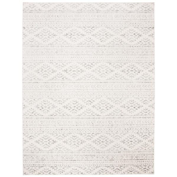 Tulum 12 ft. x 15 ft. Ivory/Gray Geometric Area Rug