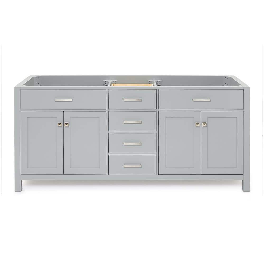 Bristol 72" Gray Double Freestanding Vanity Cabinet