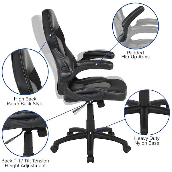 51.5 in. Black Gaming Desk and Chair Set