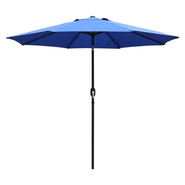 Maypex 9 ft. Steel Market Crank and Tilt Patio Umbrella in Blue