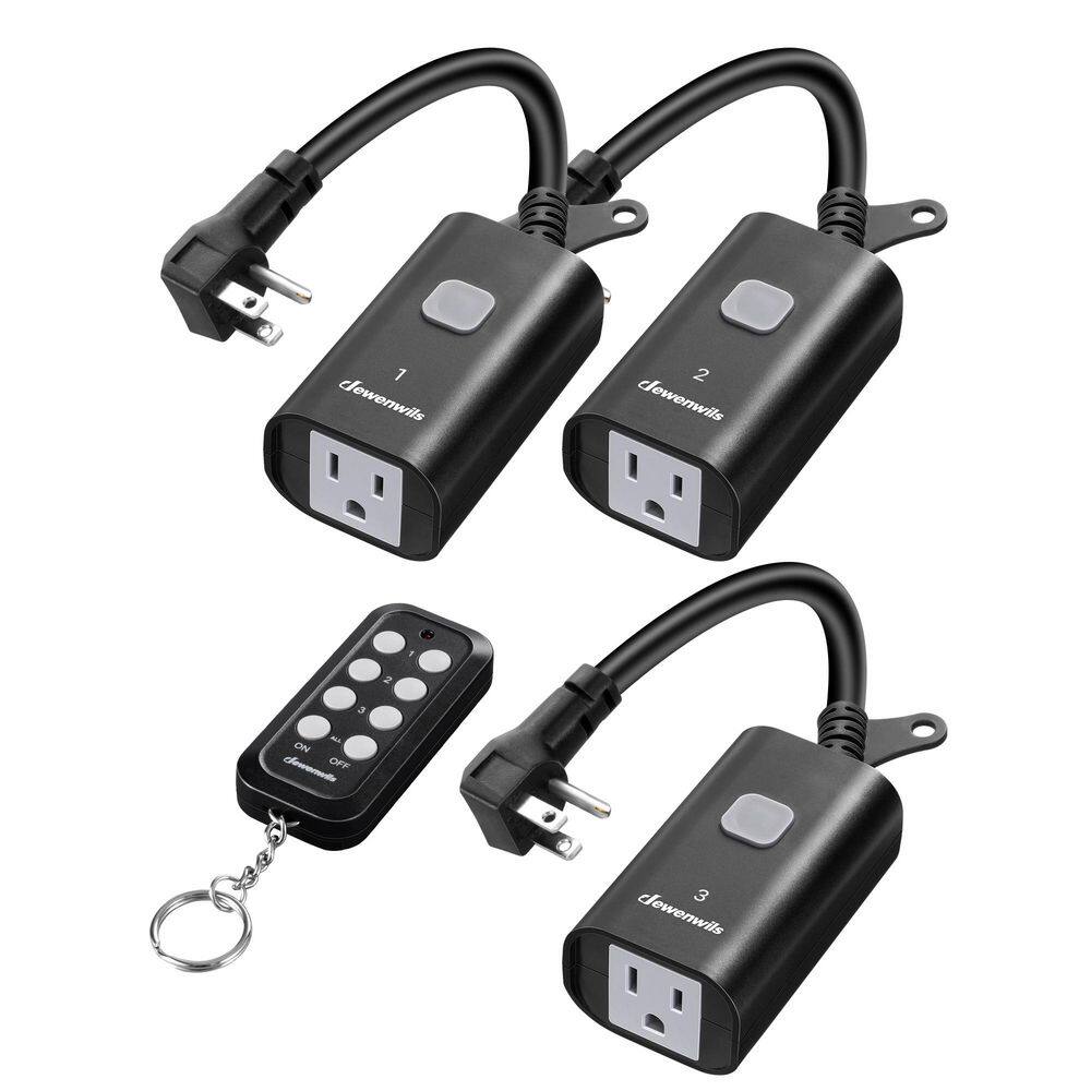 DEWENWILS 15 Amp Outdoor Wireless Remote Control Outlet and Switch, 1 ...