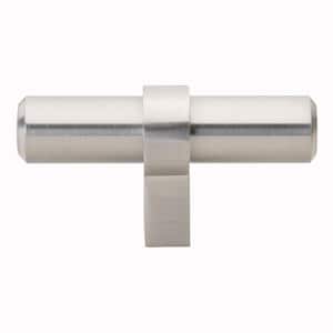 2-1/4 in. Solid Steel Euro Style Stainless Steel Finish T-Bar Cabinet Knobs (10-Pack)
