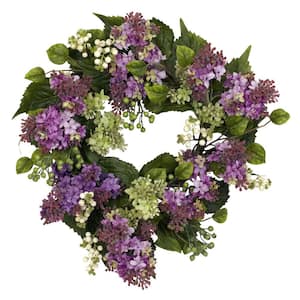 20 in. Artificial Hanel Lilac Wreath