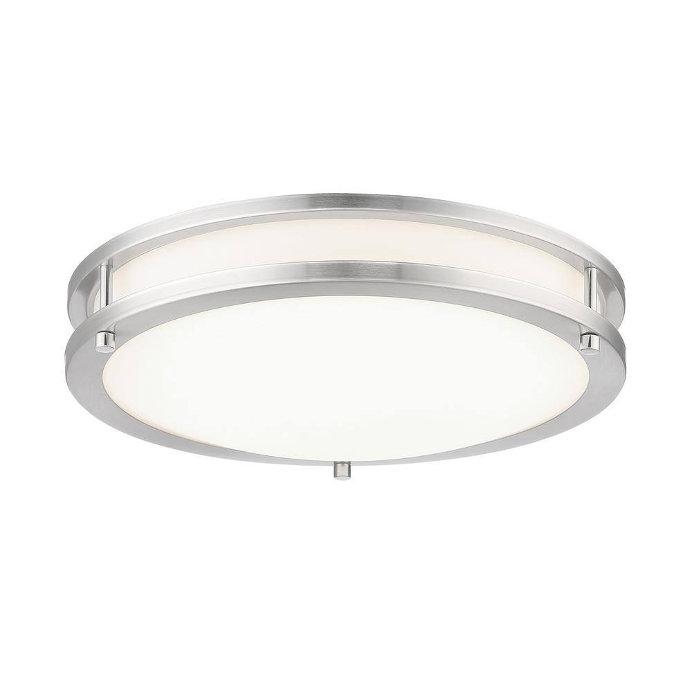 Brushed Nickel 16" LED Flush Mount with Acrylic Shade